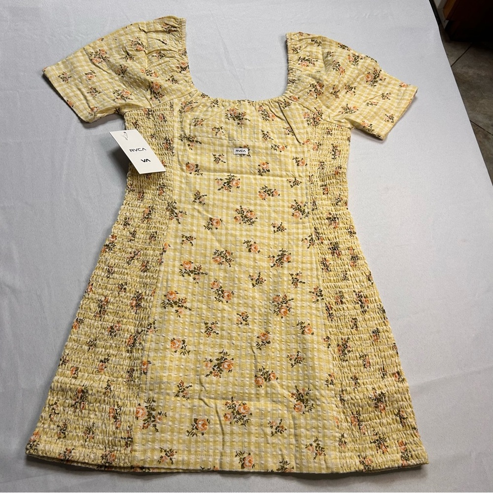 NEW RVSA Floral Yellow Dress Womens M